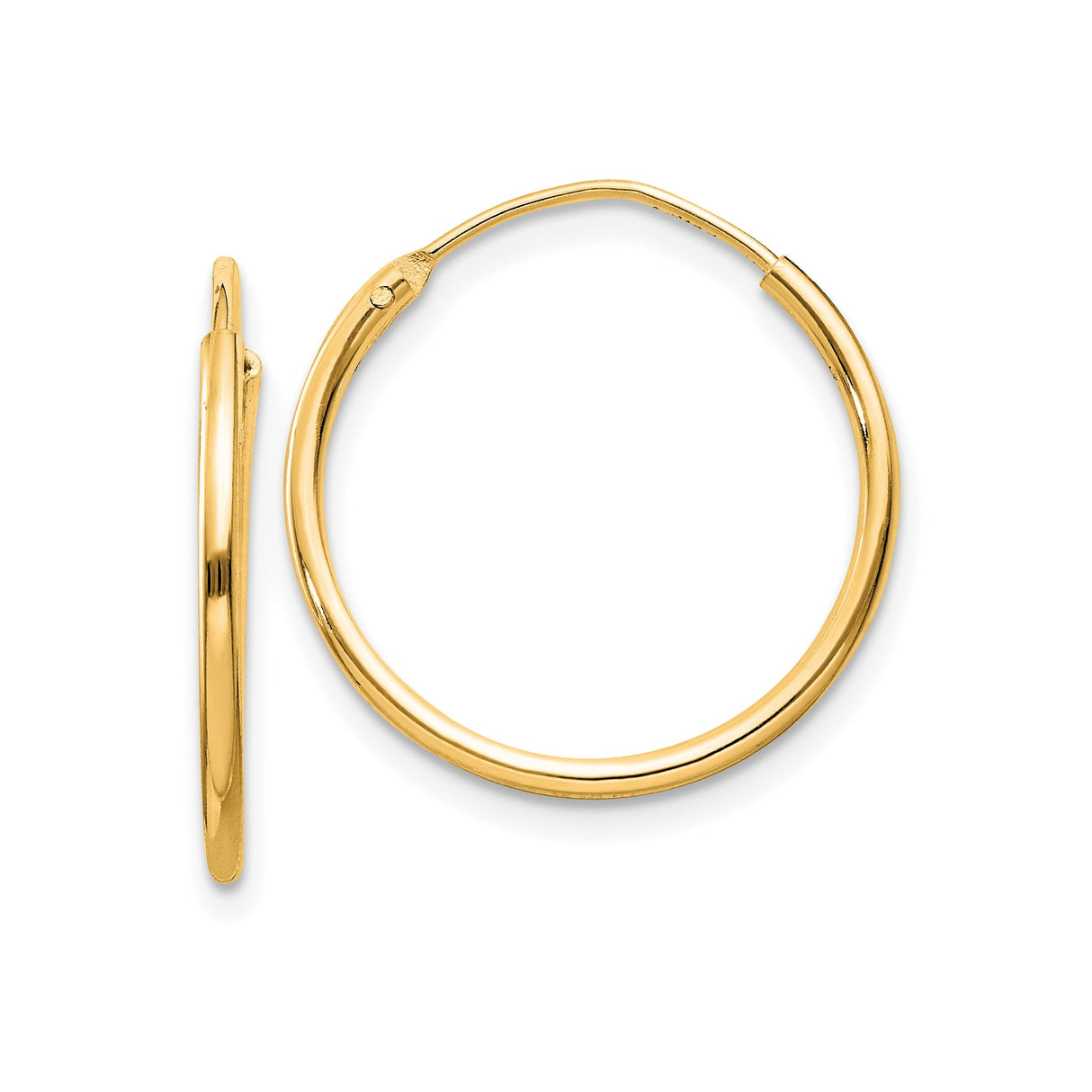 Sterling Silver Gold Plated Hoop Earrings, Classic Round Polished Design, Lightweight Jewelry for Women