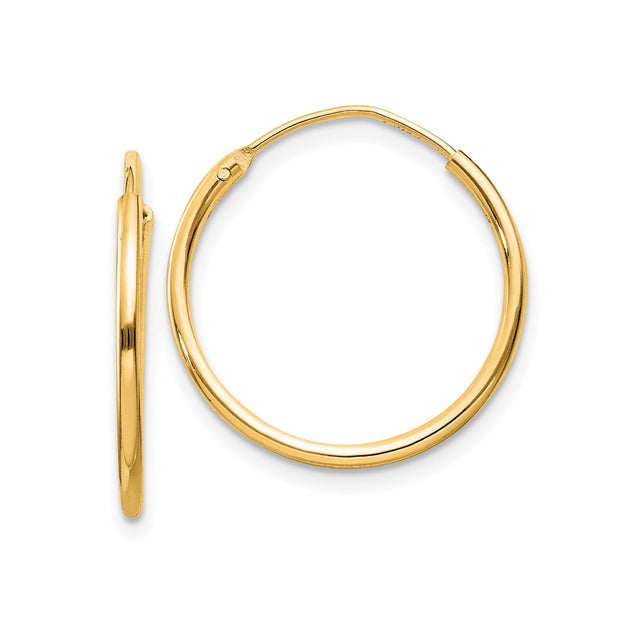 Sterling Silver Gold Plated Hoop Earrings, Classic Round Polished Design, Lightweight Jewelry for Women