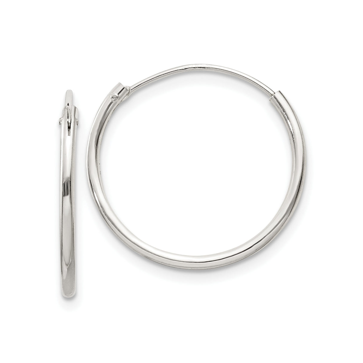 Sterling Silver Hoop Earrings, Lightweight Endless Small Tube Hoops, Minimalist Classic Style