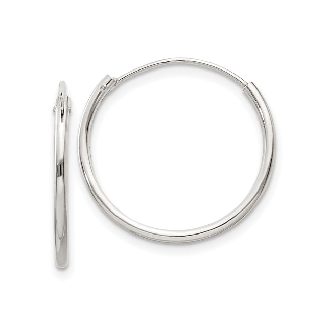 Sterling Silver Hoop Earrings, Lightweight Endless Small Tube Hoops, Minimalist Classic Style
