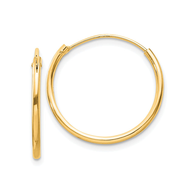 Sterling Silver Gold Plated Endless Hoop Earrings, Polished Minimalist Design