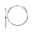 Sterling Silver Hoop Earrings, Polished Round Tube, Minimalist Endless Style for Women