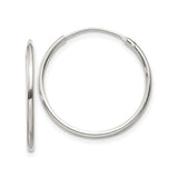 Sterling Silver Hoop Earrings, Polished Round Tube, Minimalist Endless Style for Women