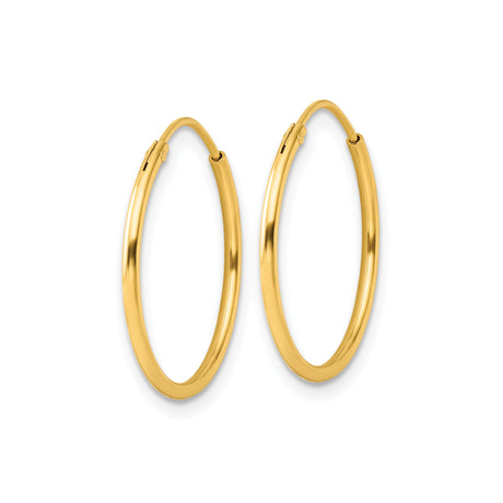 Sterling Silver Hoop Earrings, Polished Gold-Plated Round Minimalist Style for Women