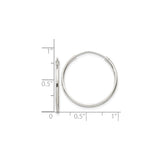 Sterling Silver Hoop Earrings, Round Thin Tube Design with Polished Finish, Snap Closure