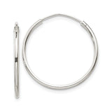 Sterling Silver Hoop Earrings, Round Thin Tube Design with Polished Finish, Snap Closure
