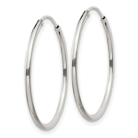 Sterling Silver Hoop Earrings, Classic Round Tube Design with Polished Finish, Lightweight Style