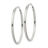 Sterling Silver Hoop Earrings, Lightweight 25mm Round Polished Minimalist Style for Women