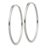 Sterling Silver Hoop Earrings, Lightweight Large Polished Round Minimalist Tube Design