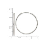 Sterling Silver Hoop Earrings, Lightweight Large Polished Round Minimalist Tube Design