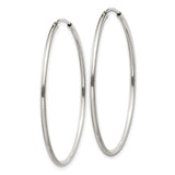 Sterling Silver Hoop Earrings, Classic Round Polished Lightweight Tube Design for Women