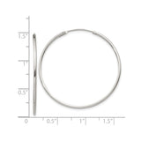 Sterling Silver Hoop Earrings, Classic Round Polished Lightweight Tube Design for Women