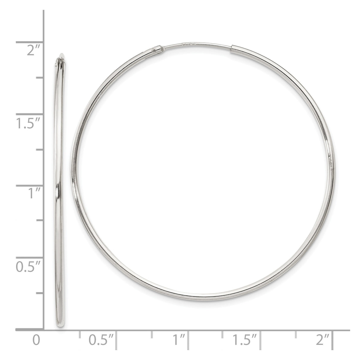 Sterling Silver Hoop Earrings, Large Polished Tube Design, Lightweight Minimalist Style for Women