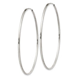 Sterling Silver Hoop Earrings, Large Lightweight Round Design with High Polish Finish