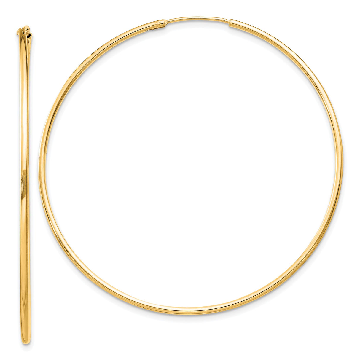 Sterling Silver Hoop Earrings, Gold Plated Thin Sleek Round Polished Design for Women