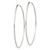 Sterling Silver Hoop Earrings, Large Thin Round Minimalist Endless Design for Women