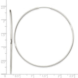 Sterling Silver Hoop Earrings, Large Thin Round Minimalist Endless Design for Women