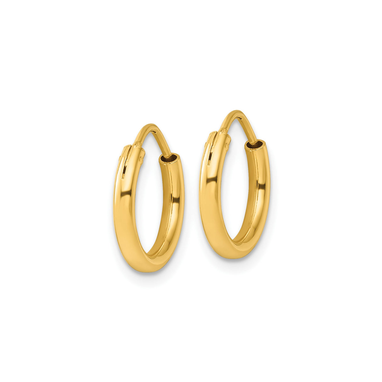 Sterling Silver Gold-Plated Hoop Earrings, Smooth Polished Minimalist Design for Women