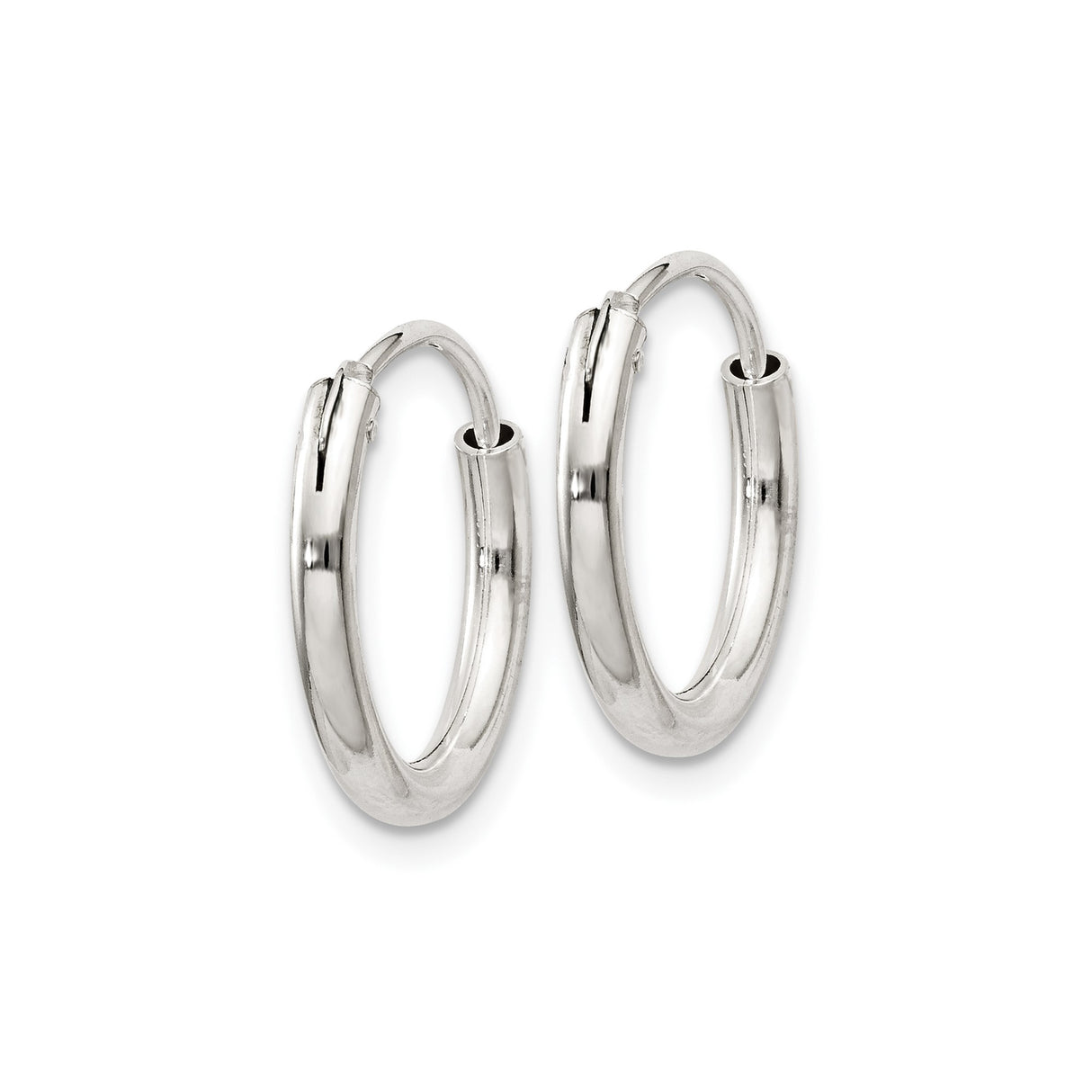 Sterling Silver Hoop Earrings, Classic Polished Minimalist Round Hoops for Women