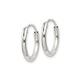 Sterling Silver Hoop Earrings, Classic Polished Minimalist Round Hoops for Women