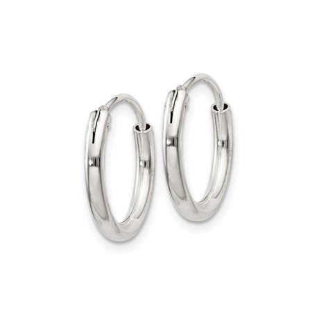 Sterling Silver Hoop Earrings, Classic Polished Minimalist Round Hoops for Women
