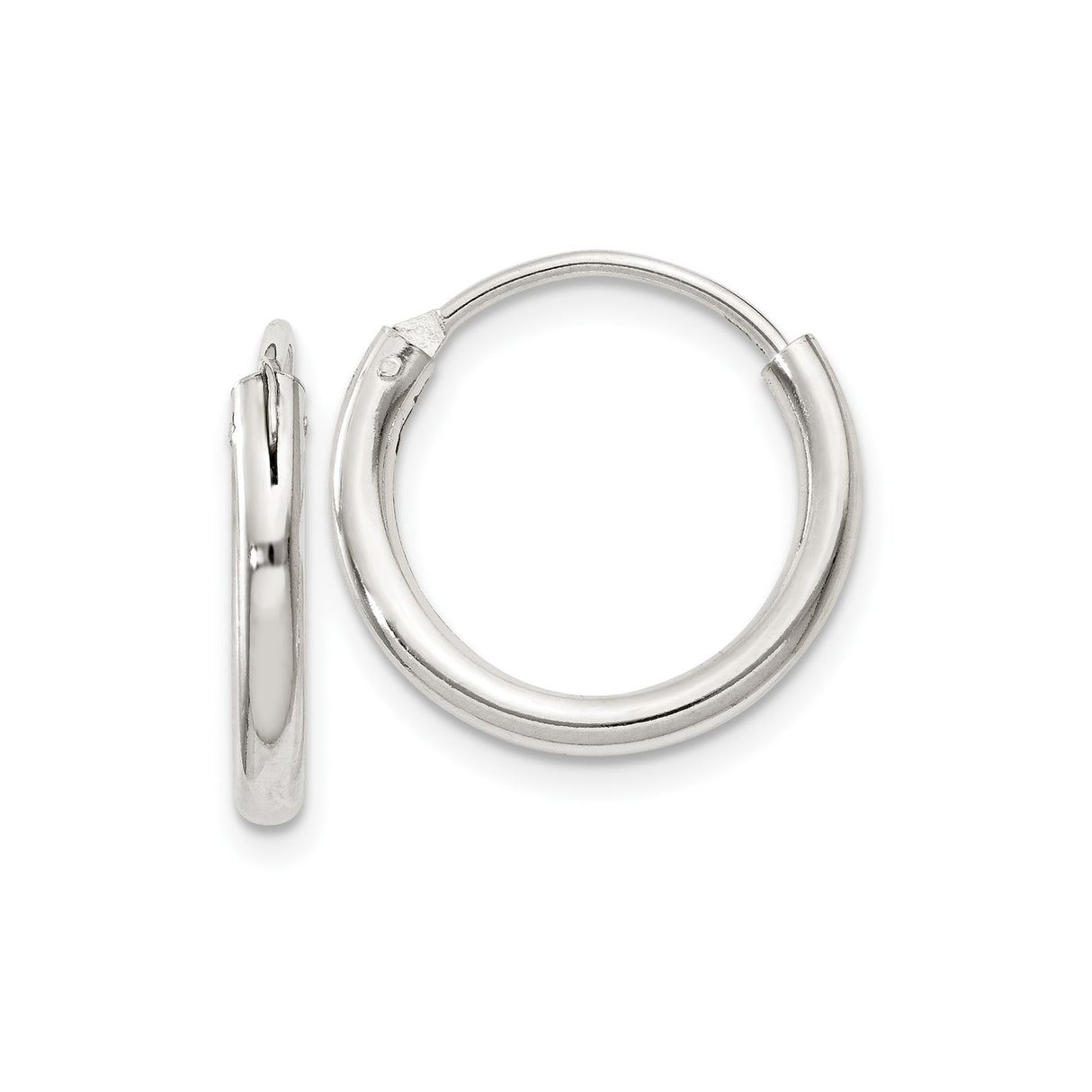 Sterling Silver Hoop Earrings, Classic Polished Minimalist Round Hoops for Women