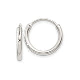 Sterling Silver Hoop Earrings, Classic Polished Minimalist Round Hoops for Women