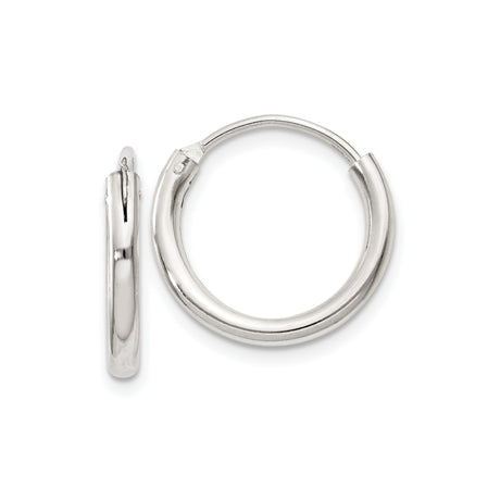 Sterling Silver Hoop Earrings, Classic Polished Minimalist Round Hoops for Women