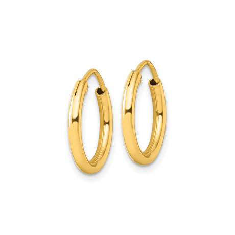 Sterling Silver Gold Plated Hoop Earrings, Polished Classic Round Minimalist Style