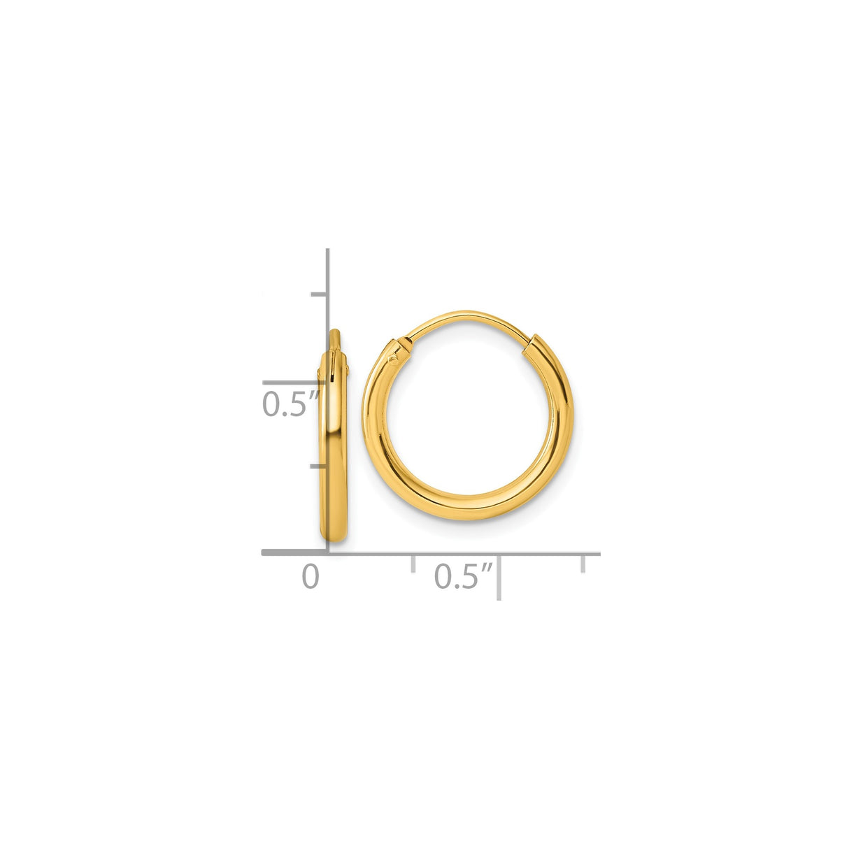 Sterling Silver Gold Plated Hoop Earrings, Polished Classic Round Minimalist Style