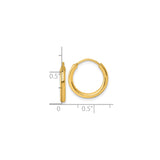 Sterling Silver Gold Plated Hoop Earrings, Polished Classic Round Minimalist Style