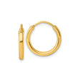 Sterling Silver Gold Plated Hoop Earrings, Polished Classic Round Minimalist Style