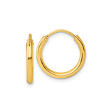 Sterling Silver Gold Plated Hoop Earrings, Polished Classic Round Minimalist Style