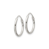 Sterling Silver Hoop Earrings, Classic Polished Endless Design, Lightweight Minimalist Style