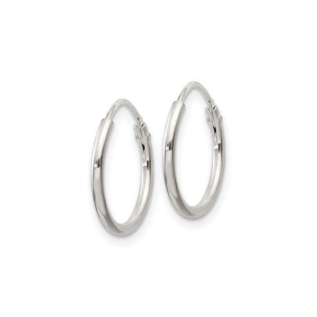 Sterling Silver Hoop Earrings, Classic Polished Endless Design, Lightweight Minimalist Style