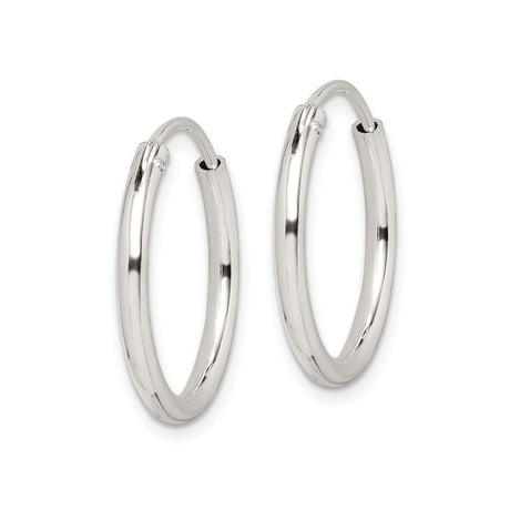 Sterling Silver Endless Hoop Earrings, 2mm Minimalist Polished Unisex Design