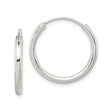 Sterling Silver Endless Hoop Earrings, 2mm Minimalist Polished Unisex Design