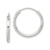 Sterling Silver Endless Hoop Earrings, 2mm Minimalist Polished Unisex Design