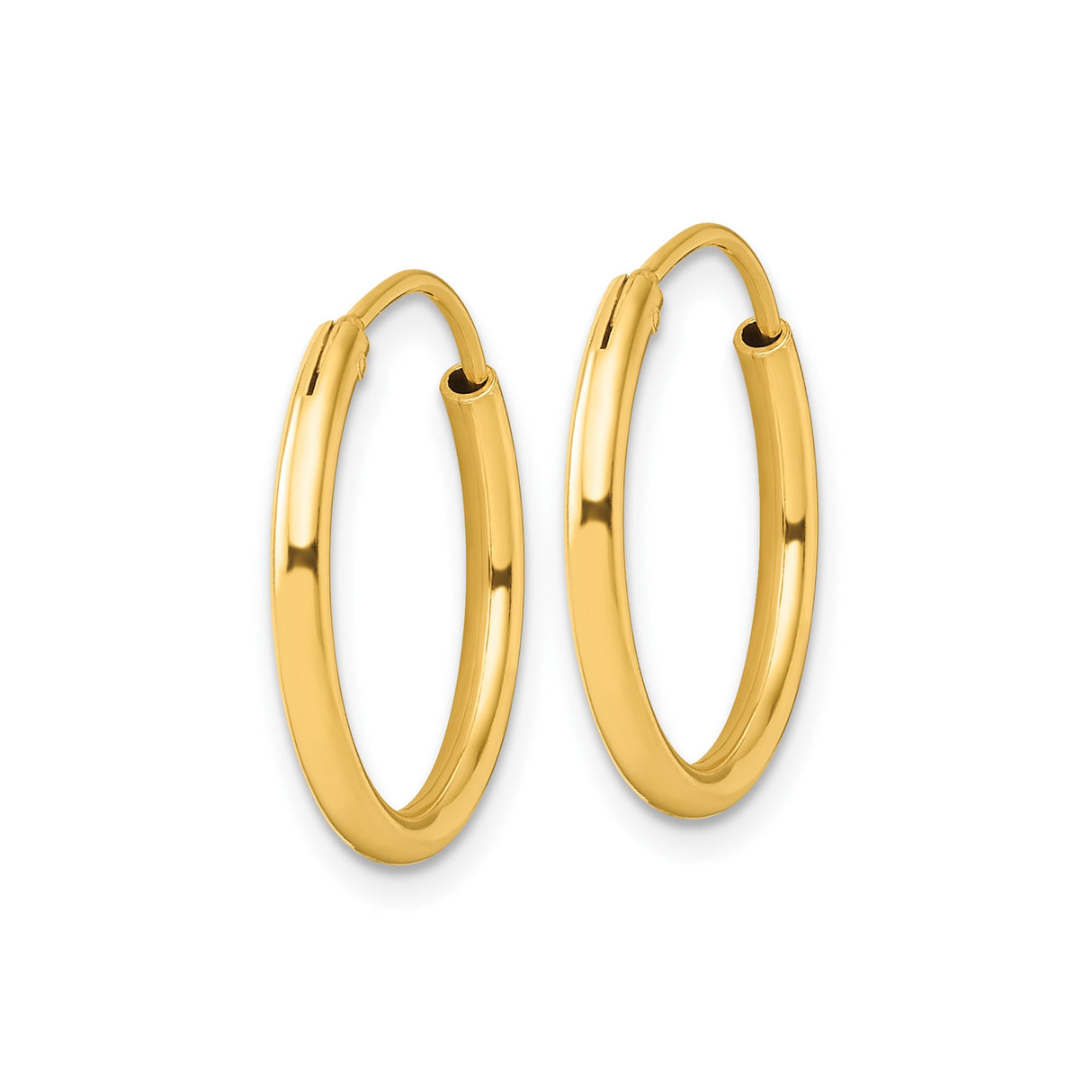 Sterling Silver Hoop Earrings, Gold Plated Classic Polished Round Lightweight Design