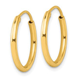 Gold Plated Sterling Silver Hoop Earrings, Classic Polished Round Lightweight Design, 20 mm