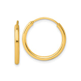 Sterling Silver Hoop Earrings, Gold Plated Classic Polished Round Lightweight Design