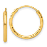 Gold Plated Sterling Silver Hoop Earrings, Classic Polished Round Lightweight Design, 20 mm