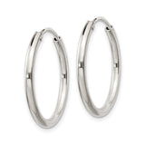 Sterling Silver Hoop Earrings, Medium Size with Polished Finish and Hinged Closure