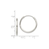 Sterling Silver Hoop Earrings, Medium Size with Polished Finish and Hinged Closure