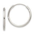 Sterling Silver Hoop Earrings, Medium Size with Polished Finish and Hinged Closure