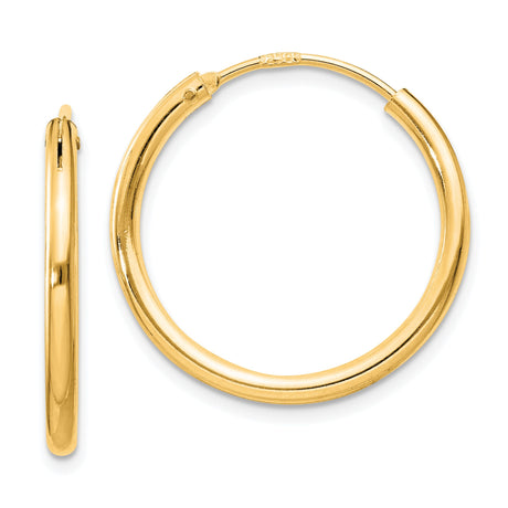 Sterling Silver Gold-Plated Hoop Earrings, Smooth Round Design with Hinged Closure, Classic Style