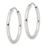 Sterling Silver Hoop Earrings, Polished Round Minimalist Style for Women