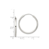 Sterling Silver Hoop Earrings, Polished Round Minimalist Style for Women