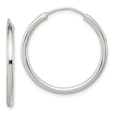 Sterling Silver Hoop Earrings, Polished Round Minimalist Style for Women