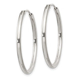 Sterling Silver Hoop Earrings, Lightweight Endless Design with Polished Finish, Classic Minimalist Style